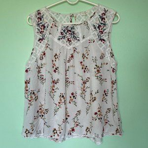 Mason and Belle Floral Lace Tank